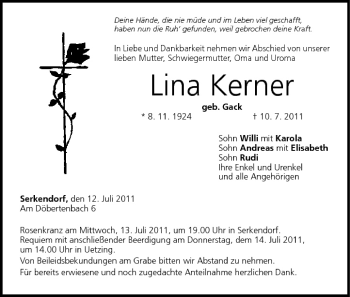 Anzeige von Lina Kerner von MGO