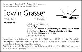 Anzeige von Edwin Grasser von MGO