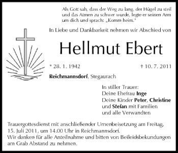 Anzeige von Hellmut Ebert von MGO