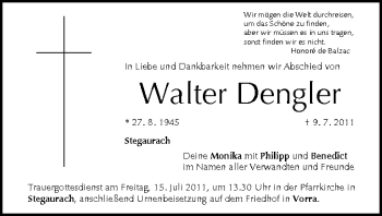 Anzeige von Walter Dengler von MGO