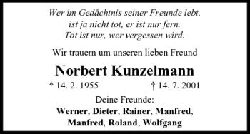 Anzeige von Norbert Kunzelmann von MGO