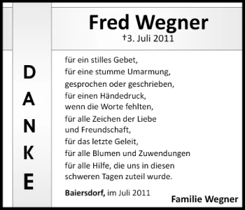 Anzeige von Fred Wagner von MGO