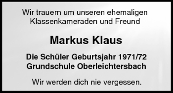 Anzeige von Markus Klaus von MGO