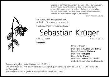 Anzeige von Sebastian Krüger von MGO