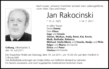 Anzeige von Jan Rakocinski von MGO