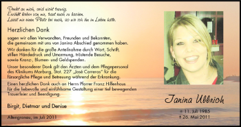 Anzeige von Janina Ullrich von MGO