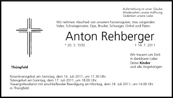 Anzeige von Anton Rehberger von MGO