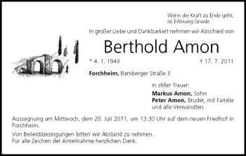 Anzeige von Berthold Amon von MGO