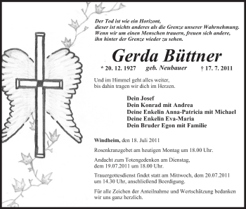 Anzeige von Gerda Büttner von MGO