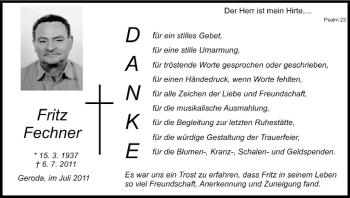 Anzeige von Fritz Fechner von MGO