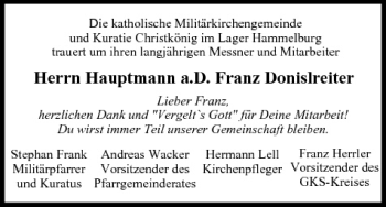 Anzeige von Franz Donislreiter von MGO