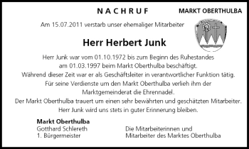 Anzeige von Herbert Junk von MGO