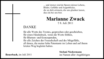 Anzeige von Marianne Zwack von MGO