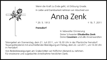 Anzeige von Anna Zenk von MGO