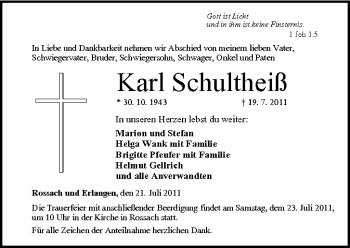 Anzeige von Karl Schultheiß von MGO