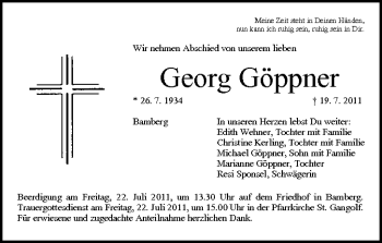 Anzeige von Georg Göppner von MGO