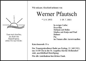 Anzeige von Werner Pfautsch von MGO
