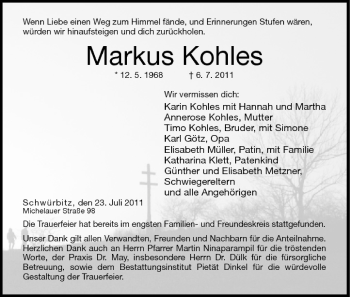 Anzeige von Markus Kohles von MGO