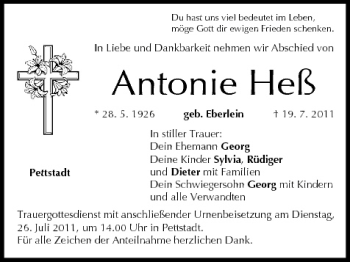 Anzeige von Antonie Heß von MGO