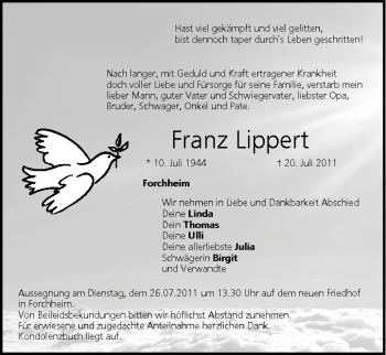 Anzeige von Franz Lippert von MGO