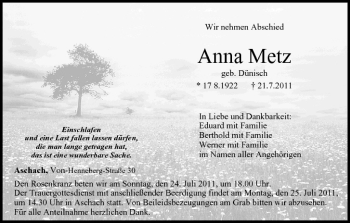 Anzeige von Anna Metz von MGO