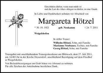 Anzeige von Margareta Hötzel von MGO