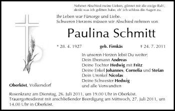 Anzeige von Paulina Schmitt von MGO