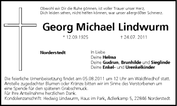 Anzeige von Georg Michael Lindwurm von MGO