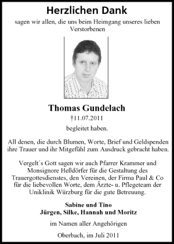 Anzeige von Thomas Gundelach von MGO