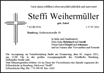 Anzeige von Steffi Weihermüller von MGO