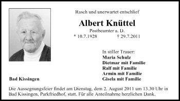 Anzeige von Albert Knüttel von MGO