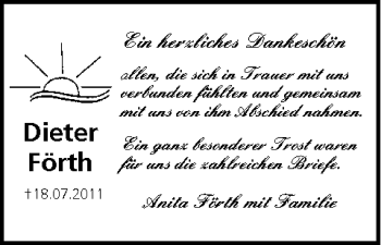 Anzeige von Dieter Förth von MGO