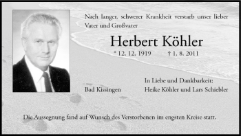 Anzeige von Herbert Köhler von MGO