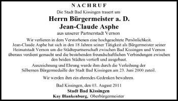 Anzeige von Jean-Claude Asphe von MGO