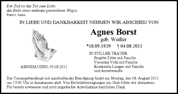 Anzeige von Agnes Borst von MGO