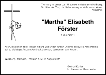 Anzeige von Elisabeth Förster von MGO