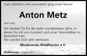 Anzeige von Anton Metz von MGO