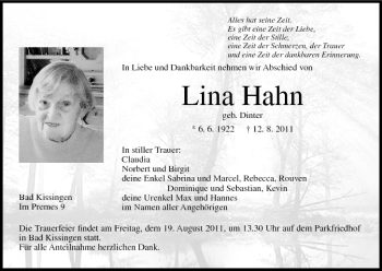 Anzeige von Lina Hahn von MGO