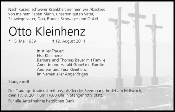 Anzeige von Otto Kleinhenz von MGO