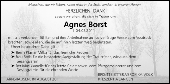 Anzeige von Agnes Borst von MGO