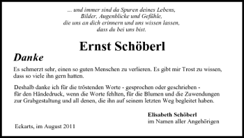 Anzeige von Ernst Schöberl von MGO