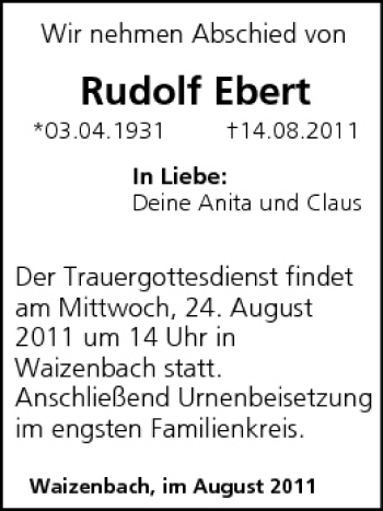 Anzeige von Rudolf Ebert von MGO