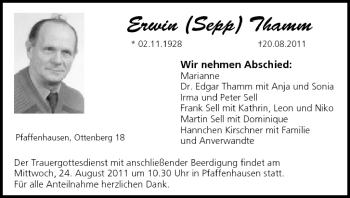 Anzeige von Erwin Thamm von MGO