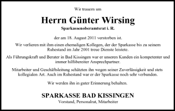 Anzeige von Günter Wirsing von MGO