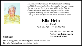 Anzeige von Ella Hein von MGO