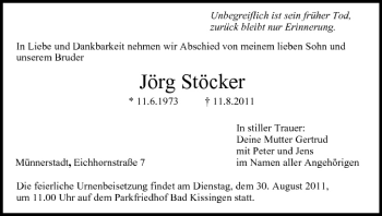Anzeige von Jörg Stöcker von MGO