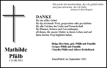 Anzeige von Mathilde Pfülb von MGO