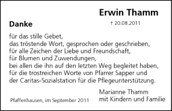 Anzeige von Erwin Thamm von MGO