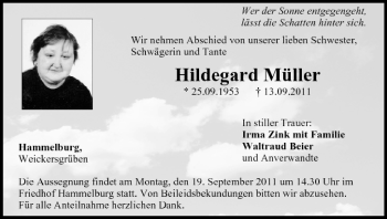 Anzeige von Hildegard Müller von MGO