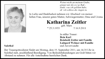 Anzeige von Katharina Zeitler von MGO